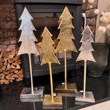 Standing Silver Metal Tall Tree - 2 Sizes