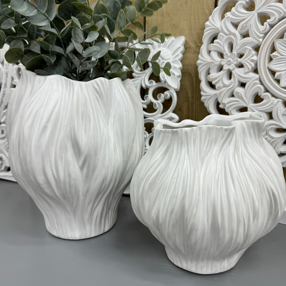 Handmade White Flora Vases - 2 sizes
