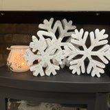 Standing Wooden Snowflakes set of 3