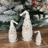 Black & White Ceramic Standing Santa - 3 sizes