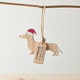 Wooden Hanging Silhouette Christmas Dog Hanger - 4 Breeds