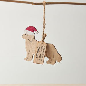 Wooden Hanging Silhouette Christmas Dog Hanger - 4 Breeds