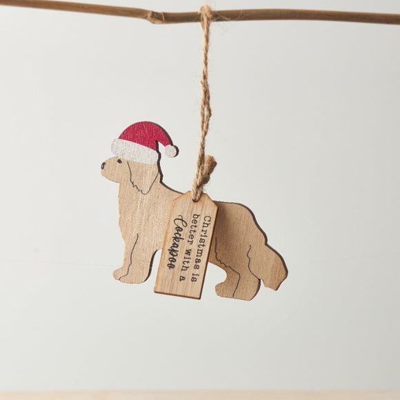 Wooden Hanging Silhouette Christmas Dog Hanger - 4 Breeds