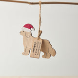 Wooden Hanging Silhouette Christmas Dog Hanger - 4 Breeds