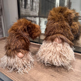 Scandinavian-inspired Christmas Gonk head with long neutral beard &amp; brown faux fur hat with a pom pom&nbsp;
Available in two sizes - Small 20cm and Large 28cm