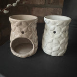 Ceramic Wax Burner with leaf pattern - 2 colours