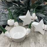 Wikholmform - Unique design & products from Scandinavia Ceramic Beige & Green Santa Alvar Christmas collection