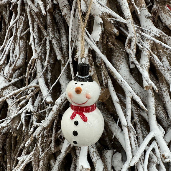 Ceramic hanging Snowman Tree decoration