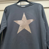 Chalk - Charcoal  Renee Top | Gunmetal Metallic Star