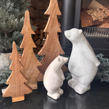 Natural-toned Wood tiered Trees - 3 sizes