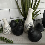 Small White Ceramic Floral Bud Vases - Large