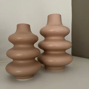 Ribbed Abstract Vases Caramel - 2 sizes