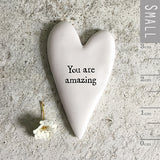 East of India Quotable token heart collection -
Small gift with a meaningful quote 4cm
Quote - 'You are amazing'