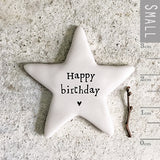 East of India Quotable Tiny Token collection&nbsp;
Small gift with a meaningful quote - Star 3.6cm
Quote - 'Happy Birthday'