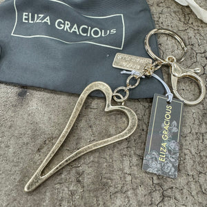 Eliza Gracious - Open Heart Keyring | Pale Gold