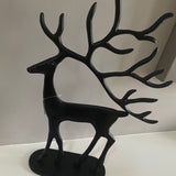 Elegant Black Metal Reindeer on Stand - 2 sizes