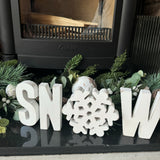 Wooden Standing Snowflake Blocks - Warm wishes…