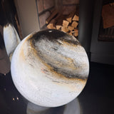 Glass Sphere Hand Blown Large Lamp - Beige & Brown