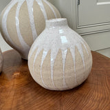 Neutral Earthenware Patterned Vases - 2 sizes