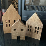 Wooden Houses set of 3 - Wooden