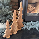 Natural-toned Wood tiered Trees - 3 sizes