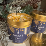 Best Kept Secrets Christmas - Elegance Gold Tin Candle Collection&nbsp;
Presented in a festive gold tin with images of gold pine cones, snowflake, stars on a festive blue background
Fragrance with sparkling golden glitter for that elegant finishing touch;&nbsp;
A Winter's Tale - Cassis, Lily Rose &amp; Vanilla