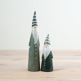 Tall Slim Green Ceramic Santa - 2 sizes