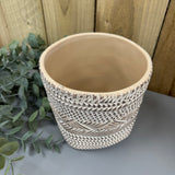 Cement Neutral tone Basket Plant Pot