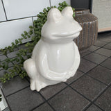 White Ceramic Frog H14cm