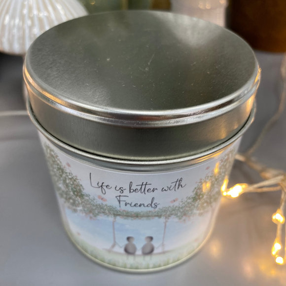 Pebble Tin Candle - 'Life is better with friends'