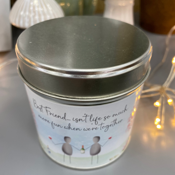 Pebble Tin Candle - 'Best Friend - Isn't life so much more fun...'