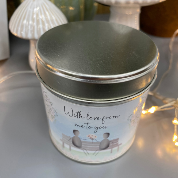 Pebble Tin Candle - 'With Love from me to you'