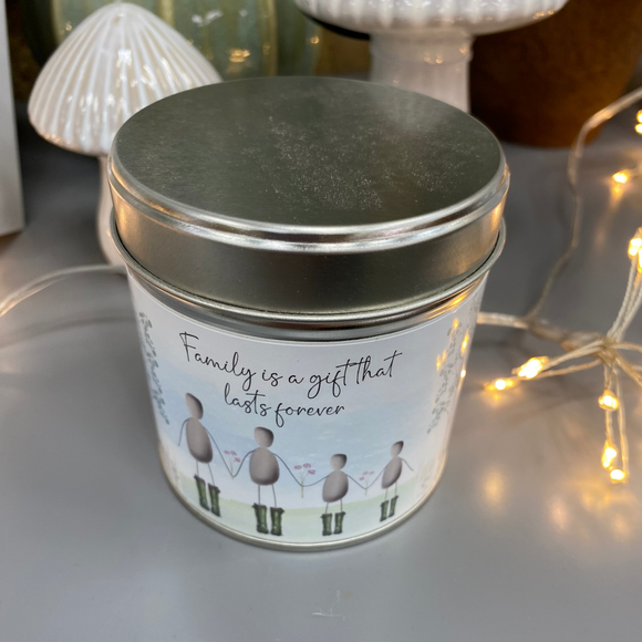 Pebble Tin Candle - 'Family is a gift that lasts forever'