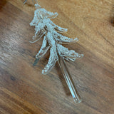 Christmas Hanging Glass Decoration - Frosted Christmas Tree Bauble 14cm