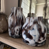 Black/brown &amp; White swirl Tortoiseshell Effect Glass Vases
Available in two styles - Tall H32cm &amp; Short H22cm