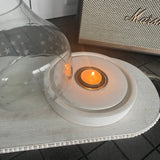Frosted Hurricane Star Glass Candle Holder