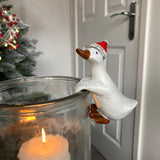 Christmas Daisy Duck Pot Hanger wearing a santa hat 10cm