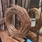 Rustic Champagne wreath on stand H55cm