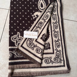 Paisley Print Scarf - Brown & Cream