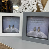 Mini Framed Pebble Art - 'Because I have brother I will always have a friend'