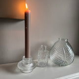 Clear Glass 2-way Tapered candle holder