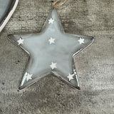 Ceramic Hanging Grey Heart or Star