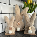 Natural Soft Sherpa Easter Rabbits - Available in 3 sizes; Small 19cm, Medium 22.5cm & Large 32cm