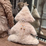 Fabric Fluffy Tree with star topper H35cm