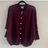 Cashmere-like Batwing Cardigan - Merlot