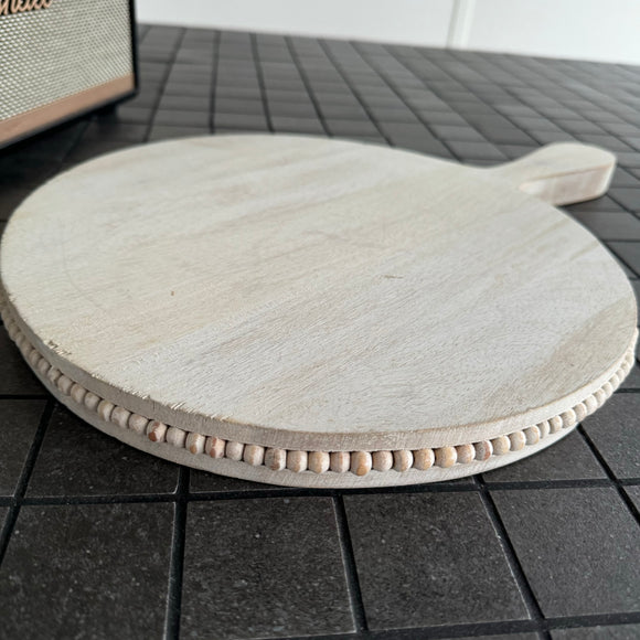 Whitewashed Beaded Mango Large Chopping Board