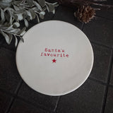 Christmas White glazed ceramic quotable coaster 10cm with red text
Quote - Santa's favourite