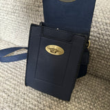 Faux Leather Mini Body Bag - Navy