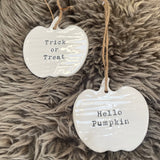 Ceramic Hanging Pumpkin - 'Hello Pumpkin'