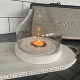 Frosted star Glass Hurricane Candle Holder - 2 sizes